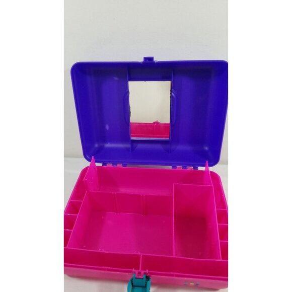 Caboodles Pink Purple Plastic Jewelry Makeup Storage Case w/ Tray 2762 Vtg 90s - Picture 2 of 10